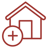 Add home symbol in red